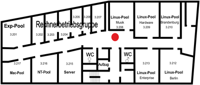 Lageplan der Pool Etage - Lage der RBG Büros